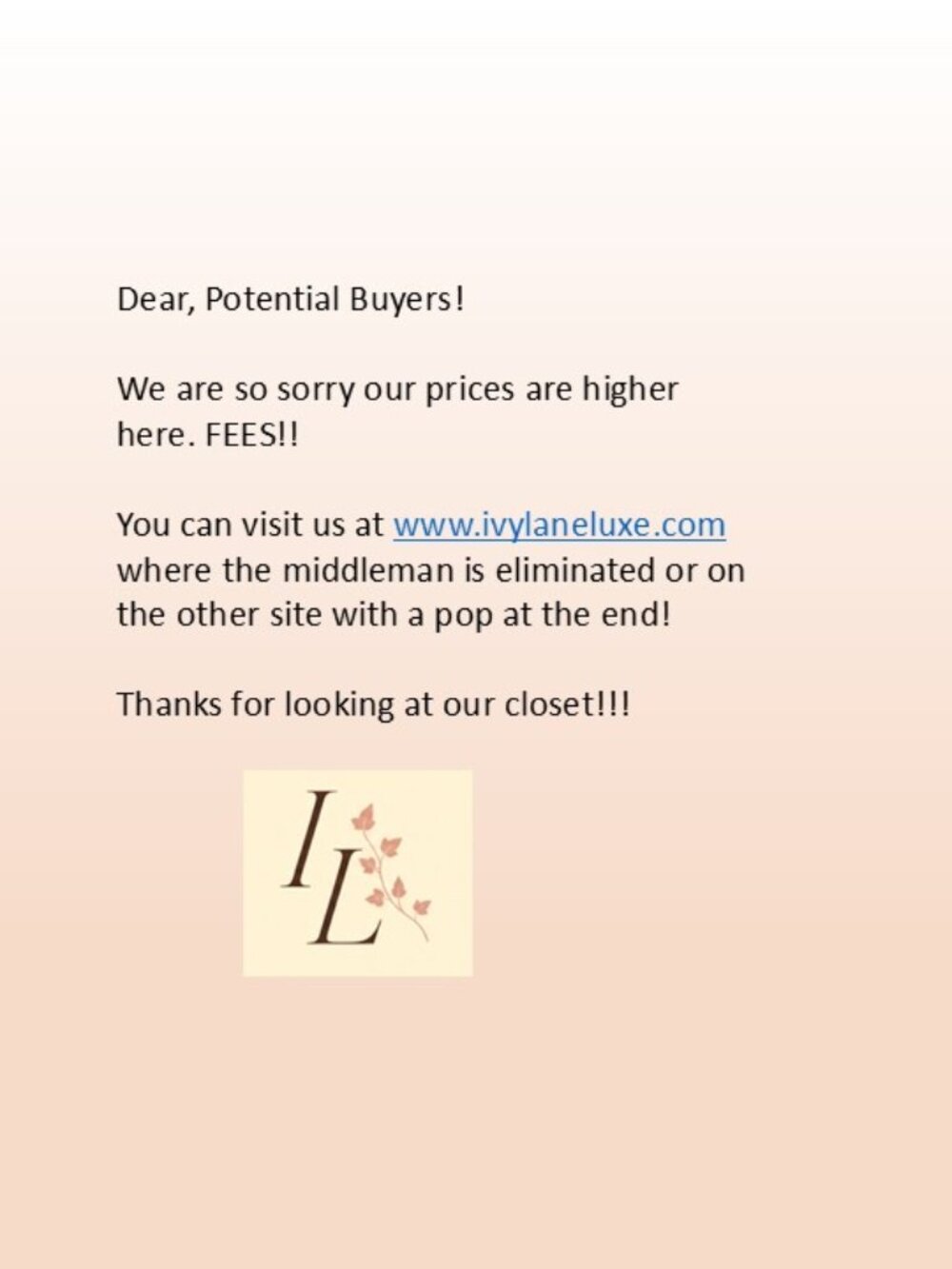 Message to Buyer
